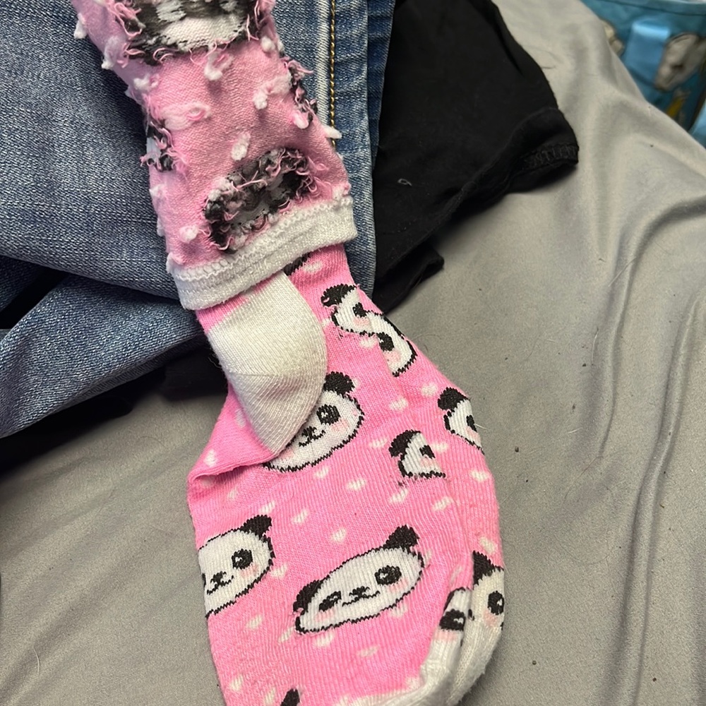 Cute pink panda socks